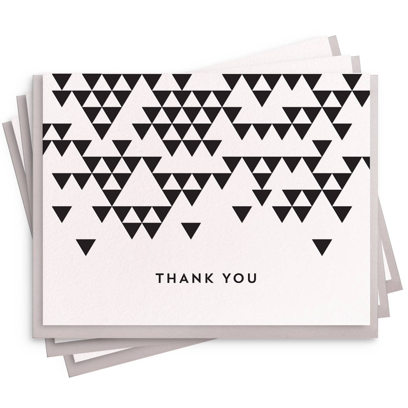 Thank You Triangle - Set Of 6 Letterpress Thank You Cards