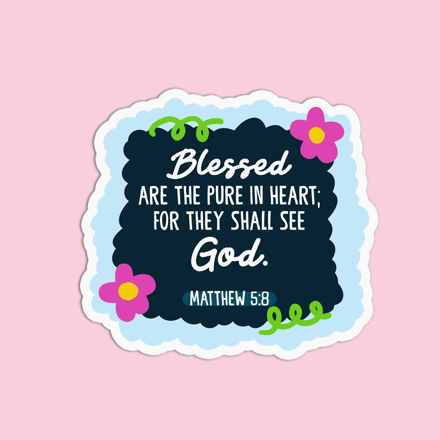 Matthew 5:8 Bible Verse Vinyl Textured Sticker