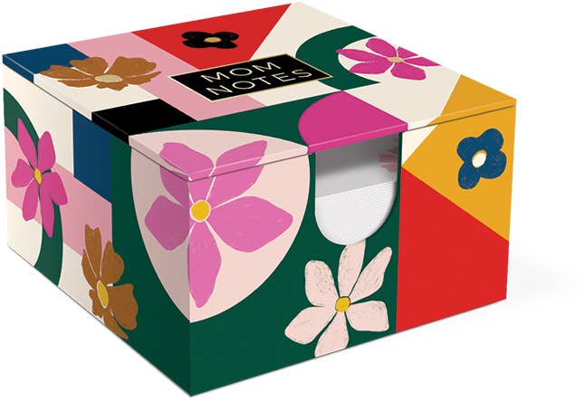 Hinged Memo Box With Pen MODERN MOM GEO FLORAL