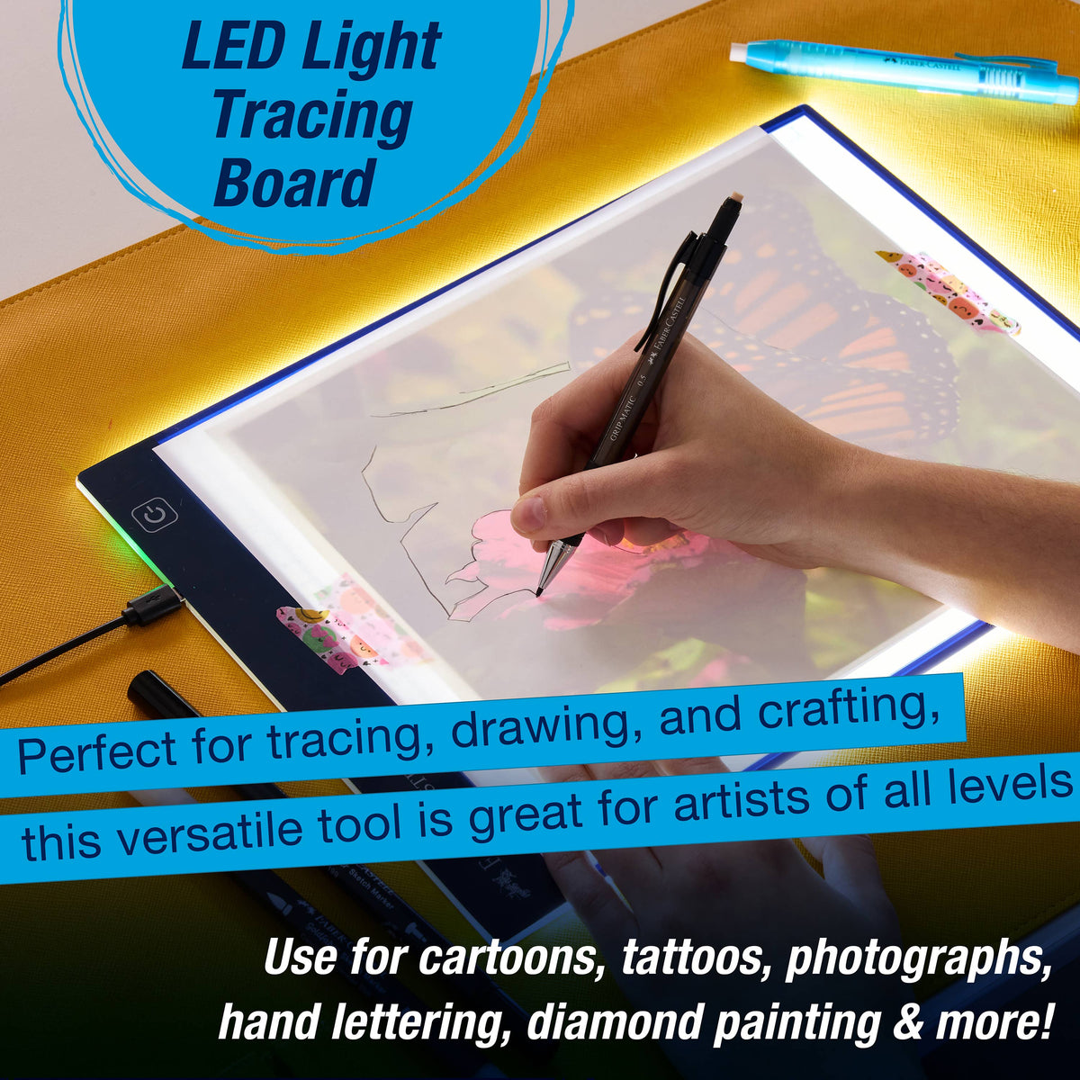 LED Light Tracing Tablet Board for Arts and Crafts