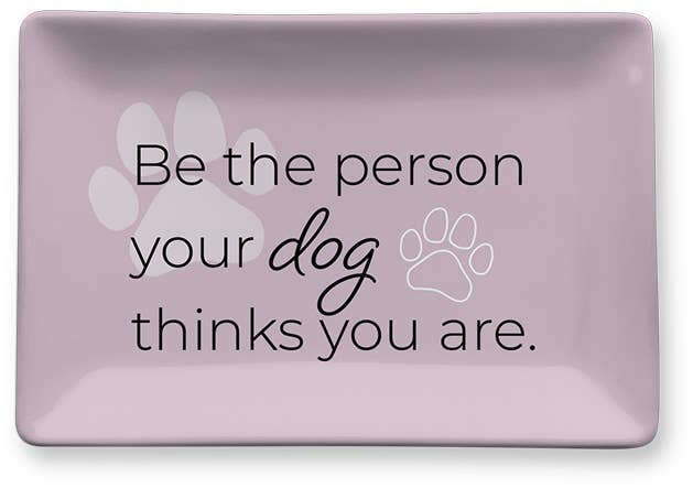 PORCELAIN TRAY SKETCHED PETS DOG QUOTE