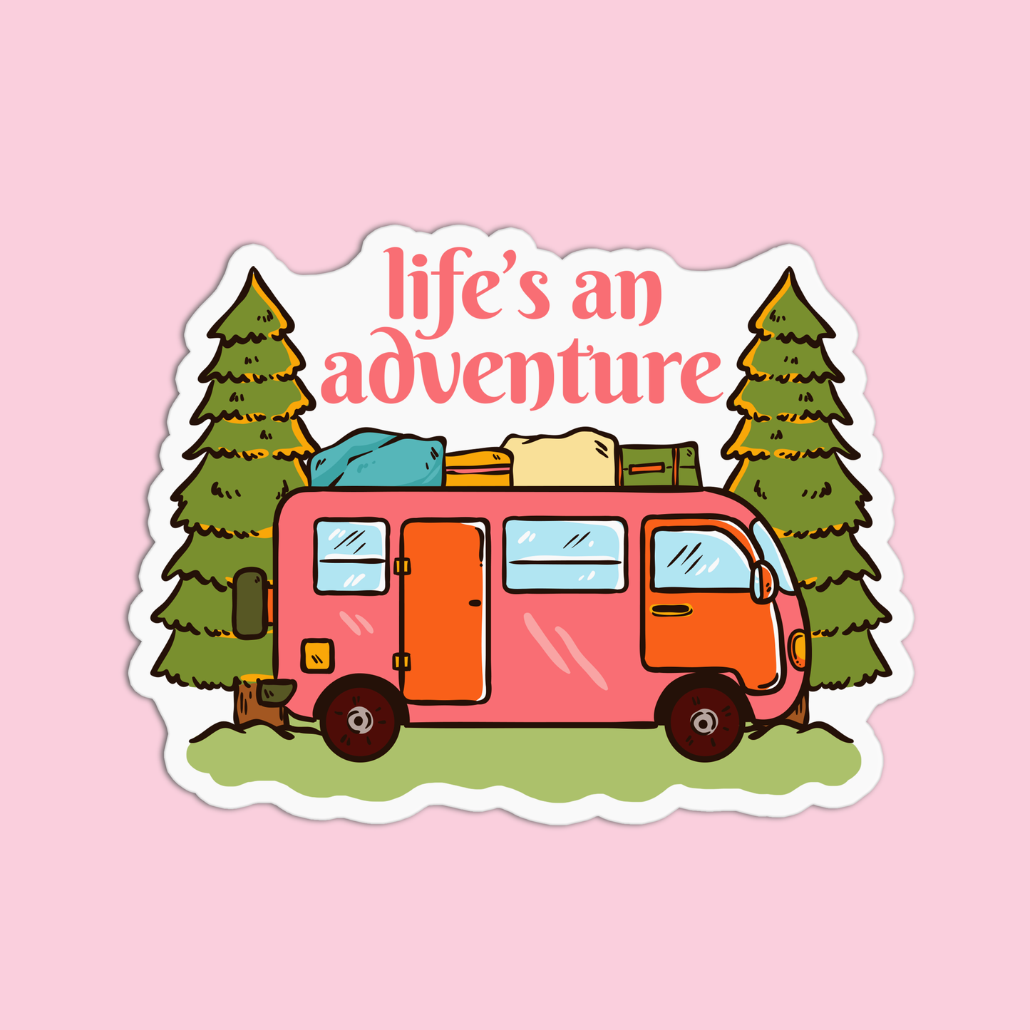 Nature Life's An Adventure Vinyl Waterproof Stickers