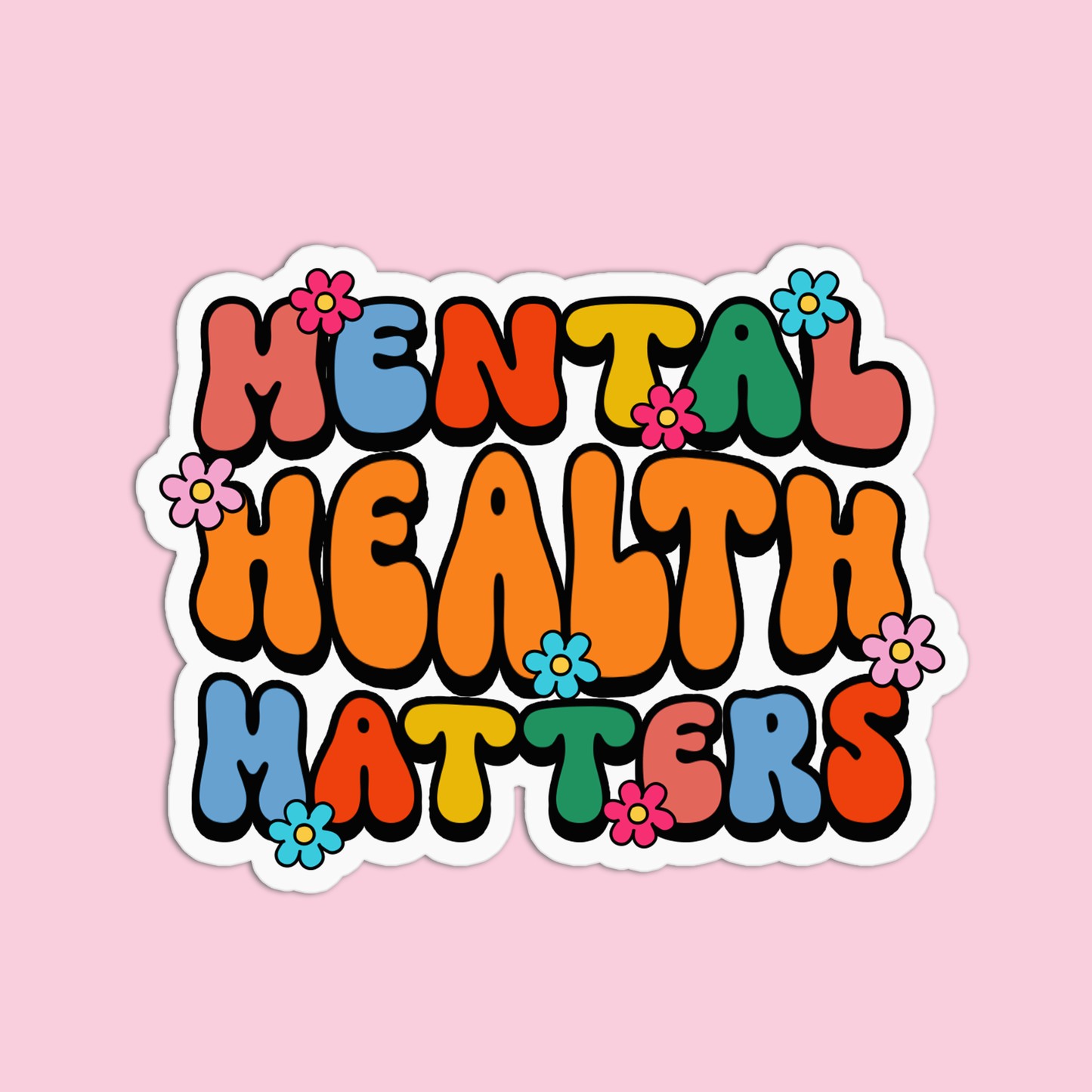 Mental Health Matters Vinyl Textured Stickers