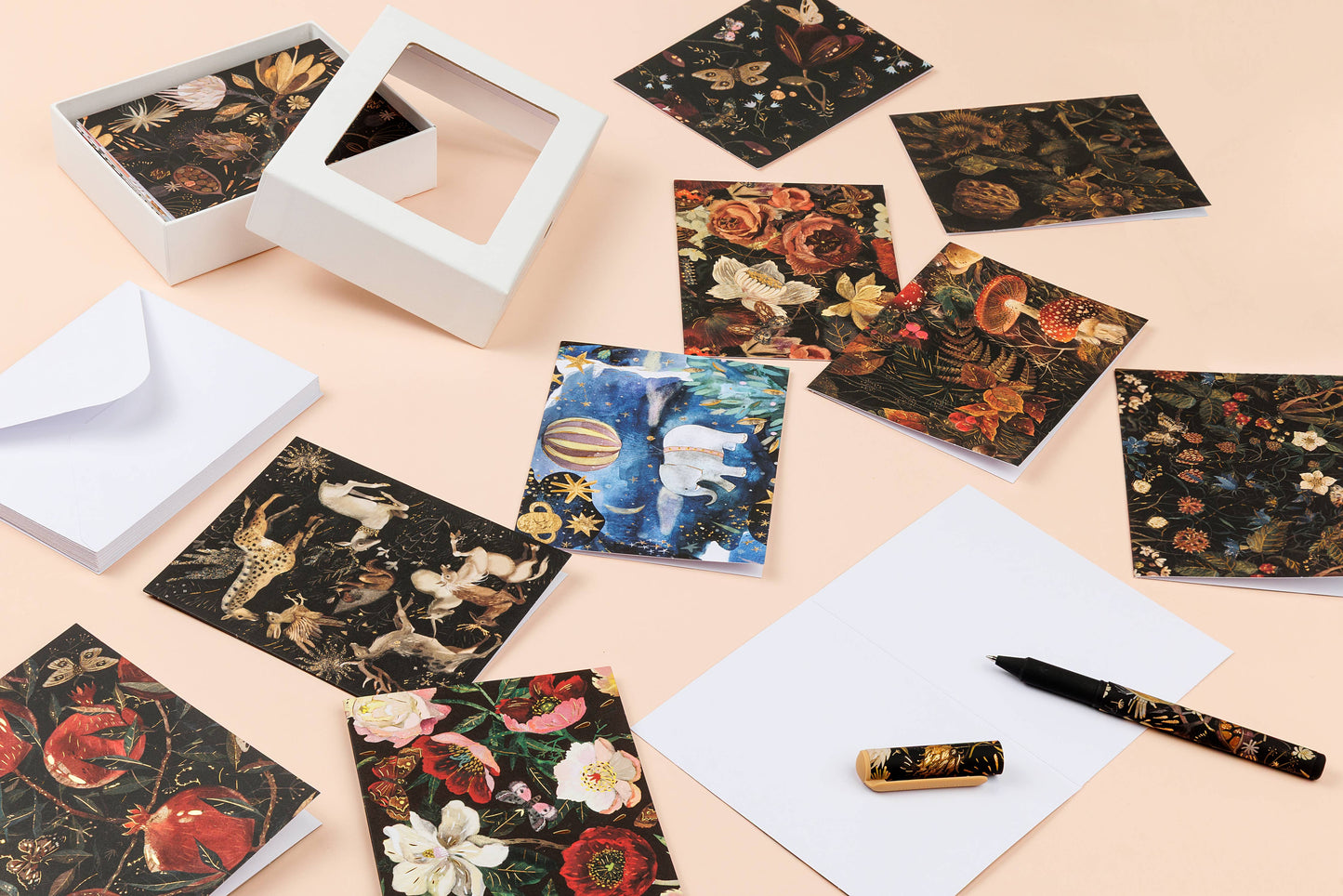 Notecards with Envelopes - Set of 16 "Lush" 4 Designs