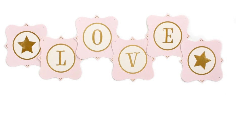 Pink and White Banner