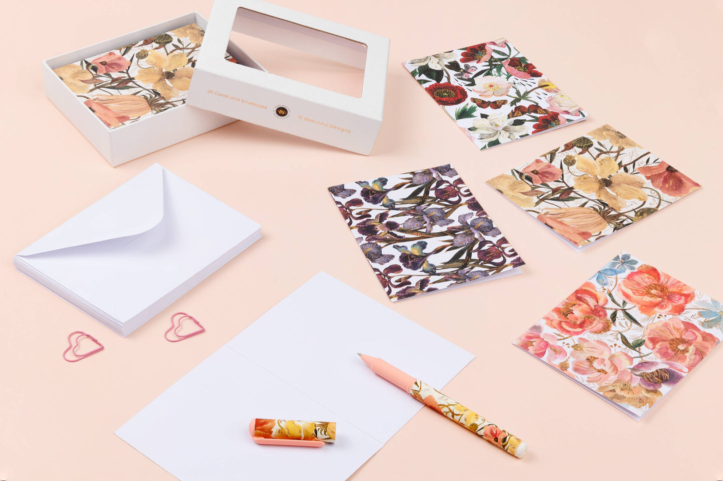 Notecards with Envelopes - Set of 16 "Bloom" 4 Designs