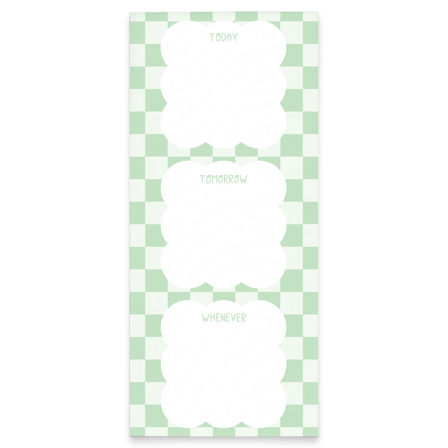 Mint Checkered Cloud Notepad