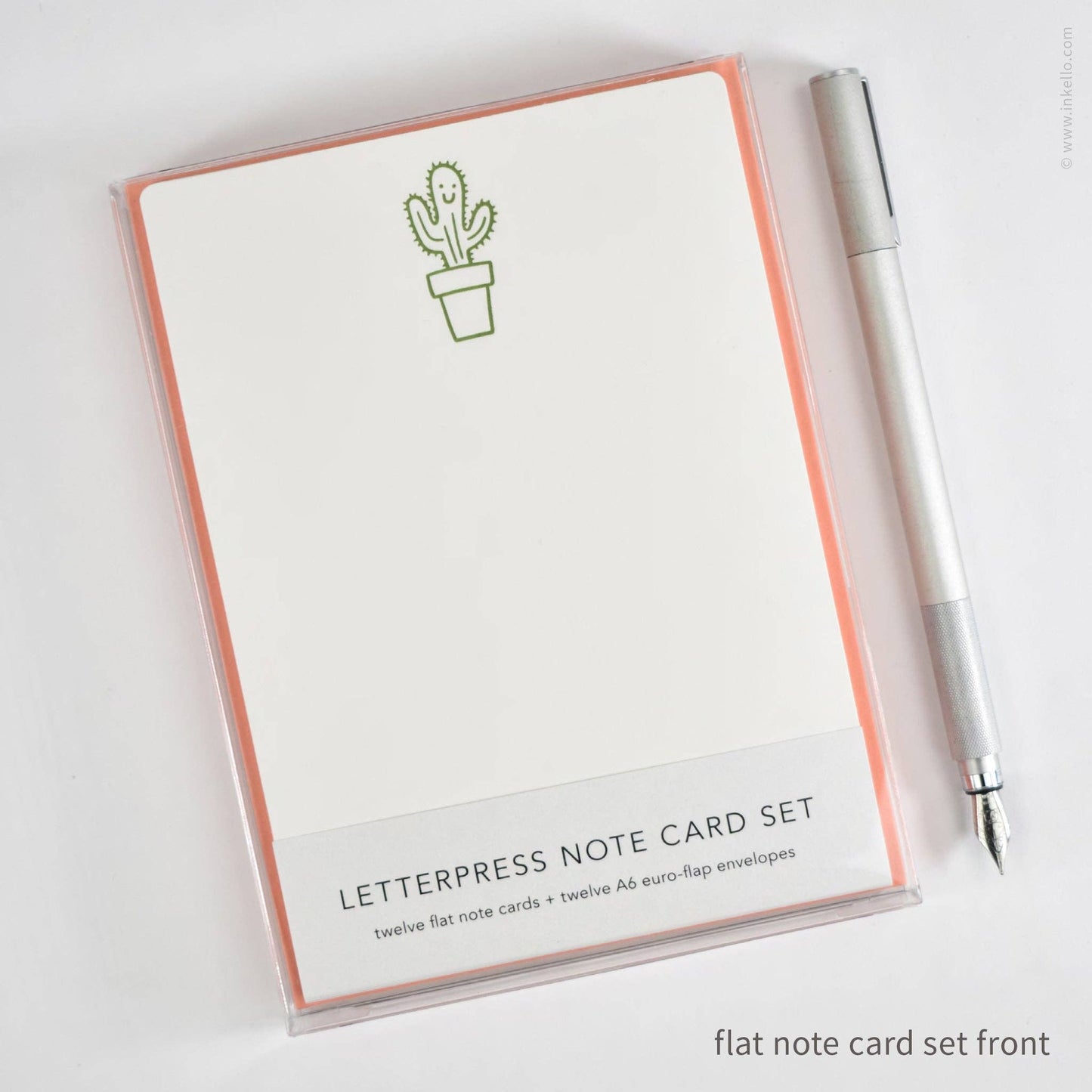 Flat Note Card Set with Happy Cactus (#502)