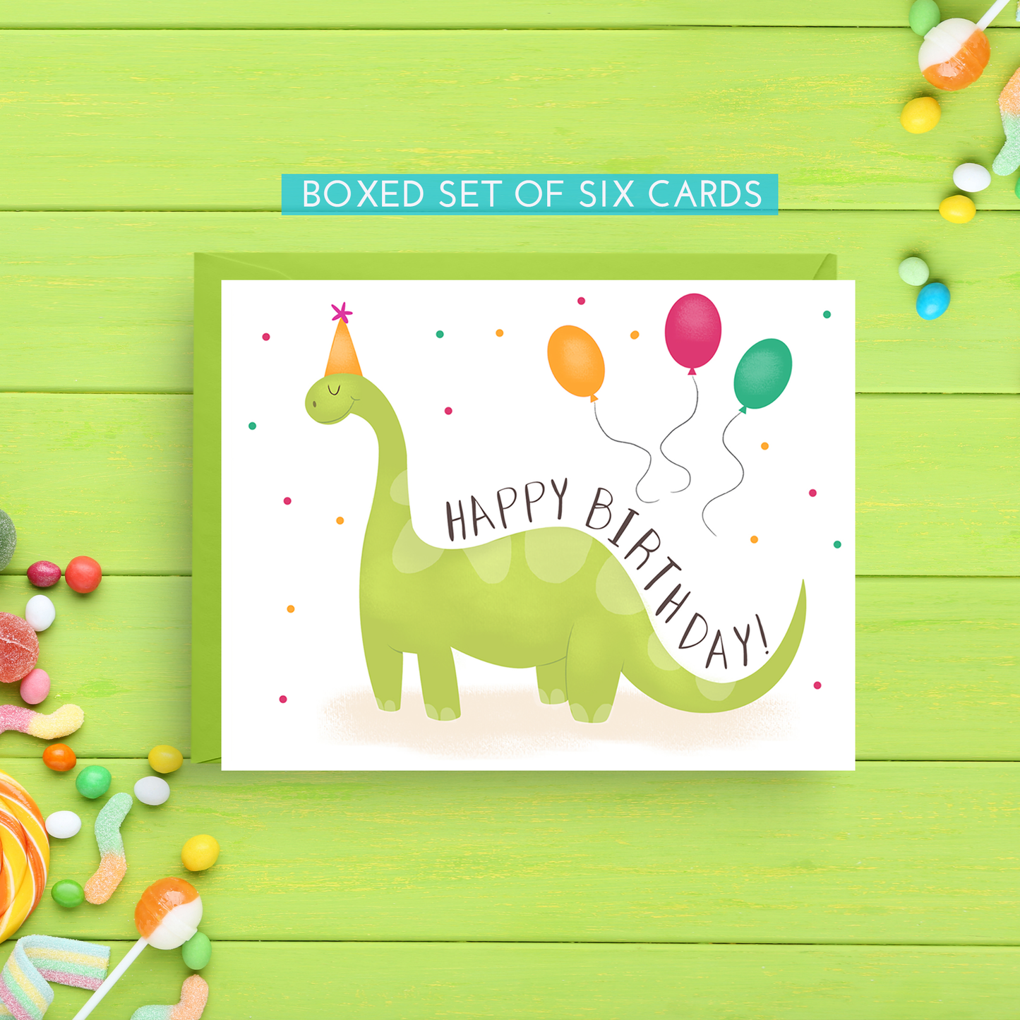 Dinosaur Birthday Card (Boxed Set of 6 Cards)
