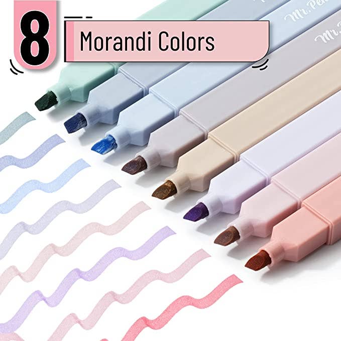 Aesthetic Highlighters, Pastel, 8 Pack: Pastel