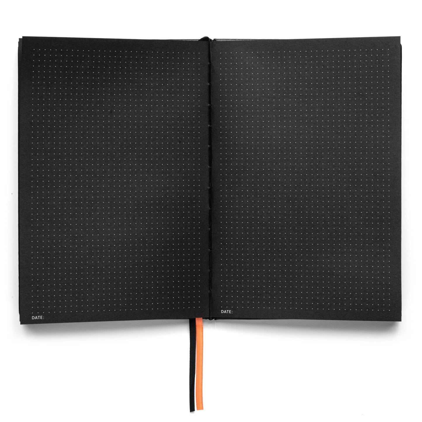 Pitch Black Dot Grid Notebook | (Black Pages) A5 & B5 Sizes : A5