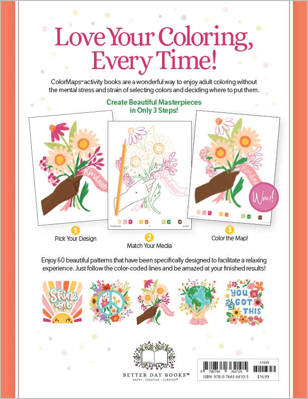 ColorMaps: Be Happy:Color-Coded Patterns Adult Coloring Book