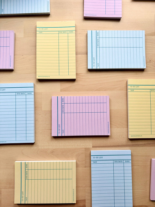 Blue -Library Card Notepad