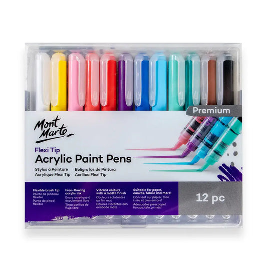 MM Flexi Tip Acrylic Paint Pens 12pc