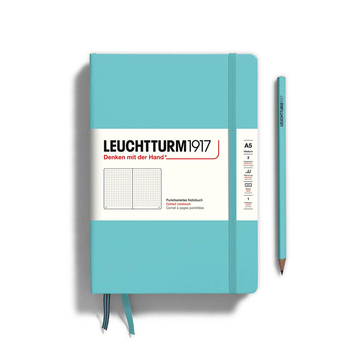Notebooks - Medium (A5): Dotted / Hardcover / Aquamarine