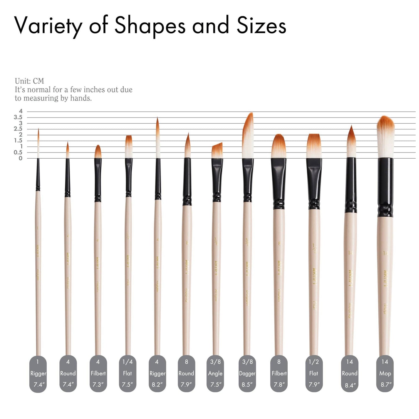 ARTIFY Professional Watercolor Gouache Paint Brush Set with Case for Beginners & Pros: 8 PCS