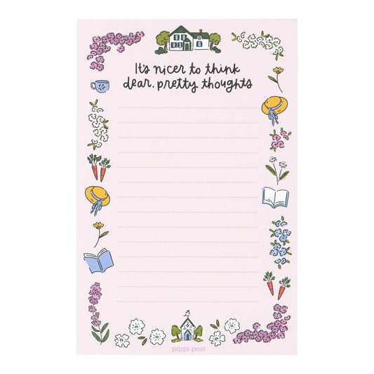 Pretty Thoughts Anne of Green Gables 4x6 Notepad