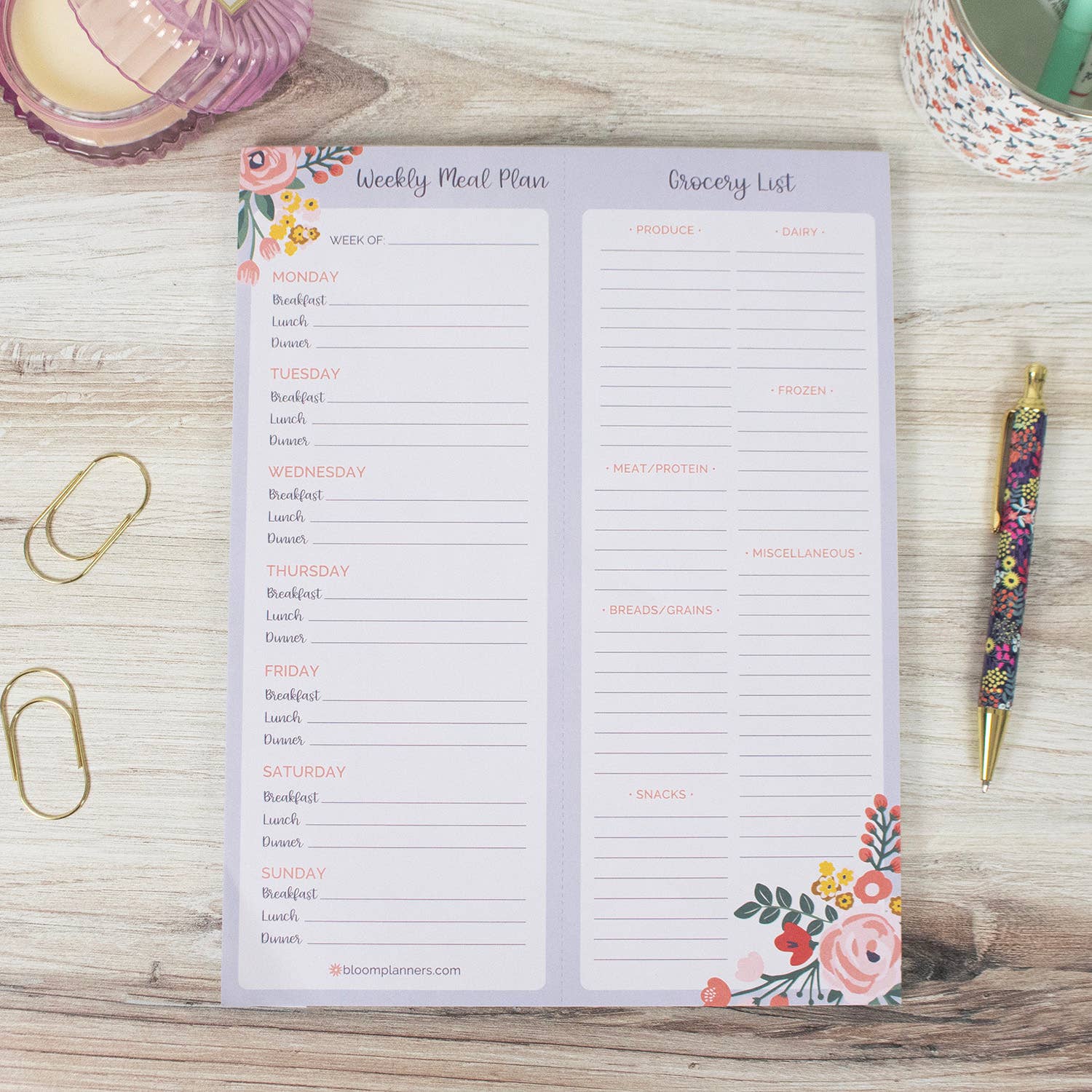 8.5x11 Meal Planning & Grocery Pad