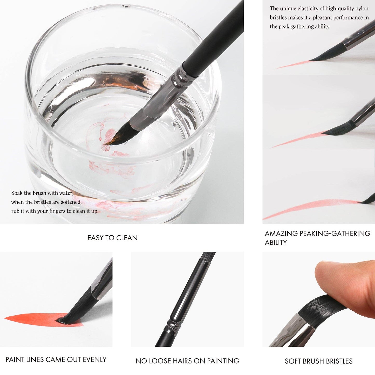 ARTIFY 12 PCS Premium Nylon Hair  Watercolor Brush Set