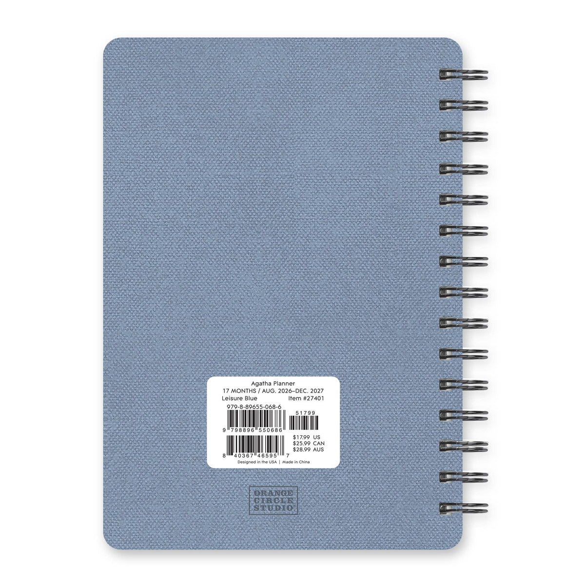 2027 Leisure Blue Agatha Planner