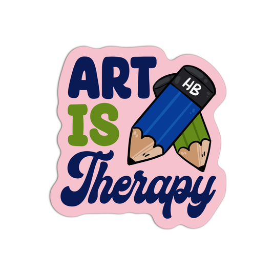 Arts & Crafts Art is Therapy Vinyl Textured Sticker