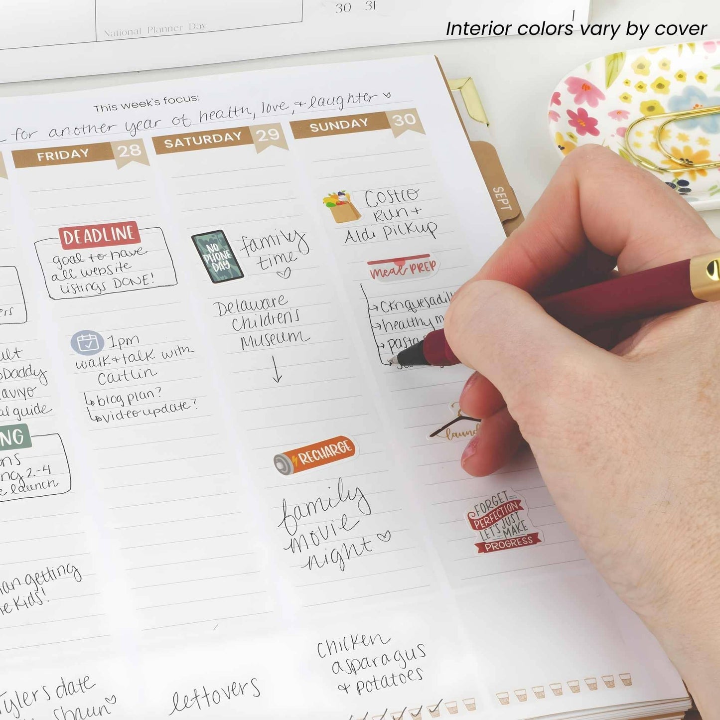 2026-27 Hard Cover Academic Vision Planner, 7x9 Size: Eucalyptus White