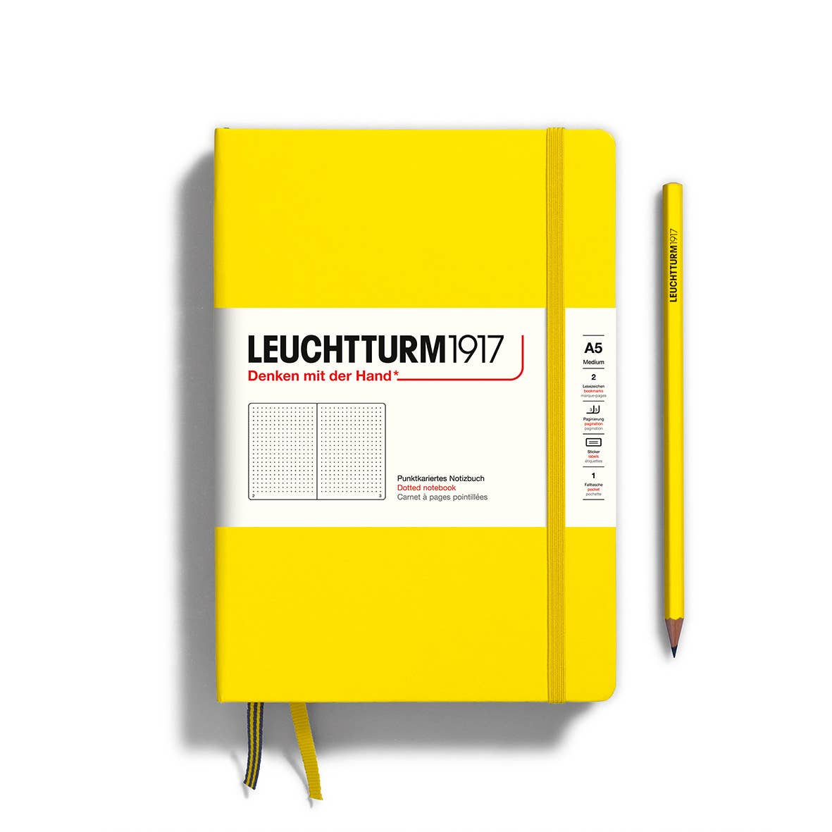 Notebooks - Medium (A5): Dotted / Hardcover / Lemon