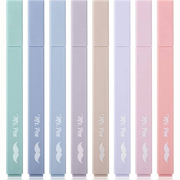 Aesthetic Highlighters, Pastel, 8 Pack: Pastel