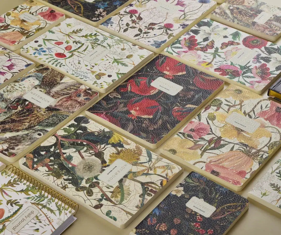 Vegan Leather A5 Notebook -Soft Petals