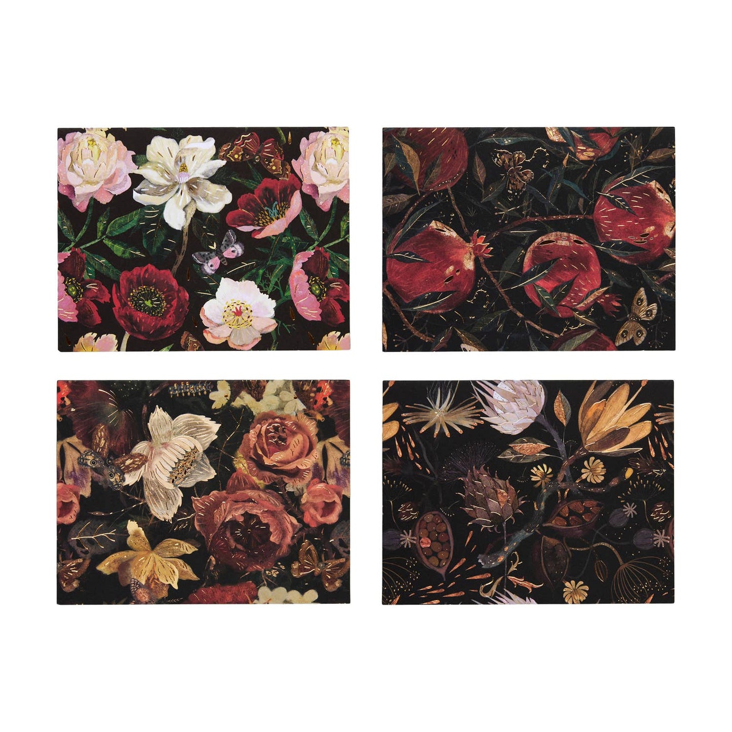 Notecards  with Envelopes - Set of 16 "Lush" 4 Designs