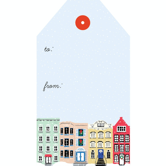 Snowy City Holiday Adhesive Gift Tags