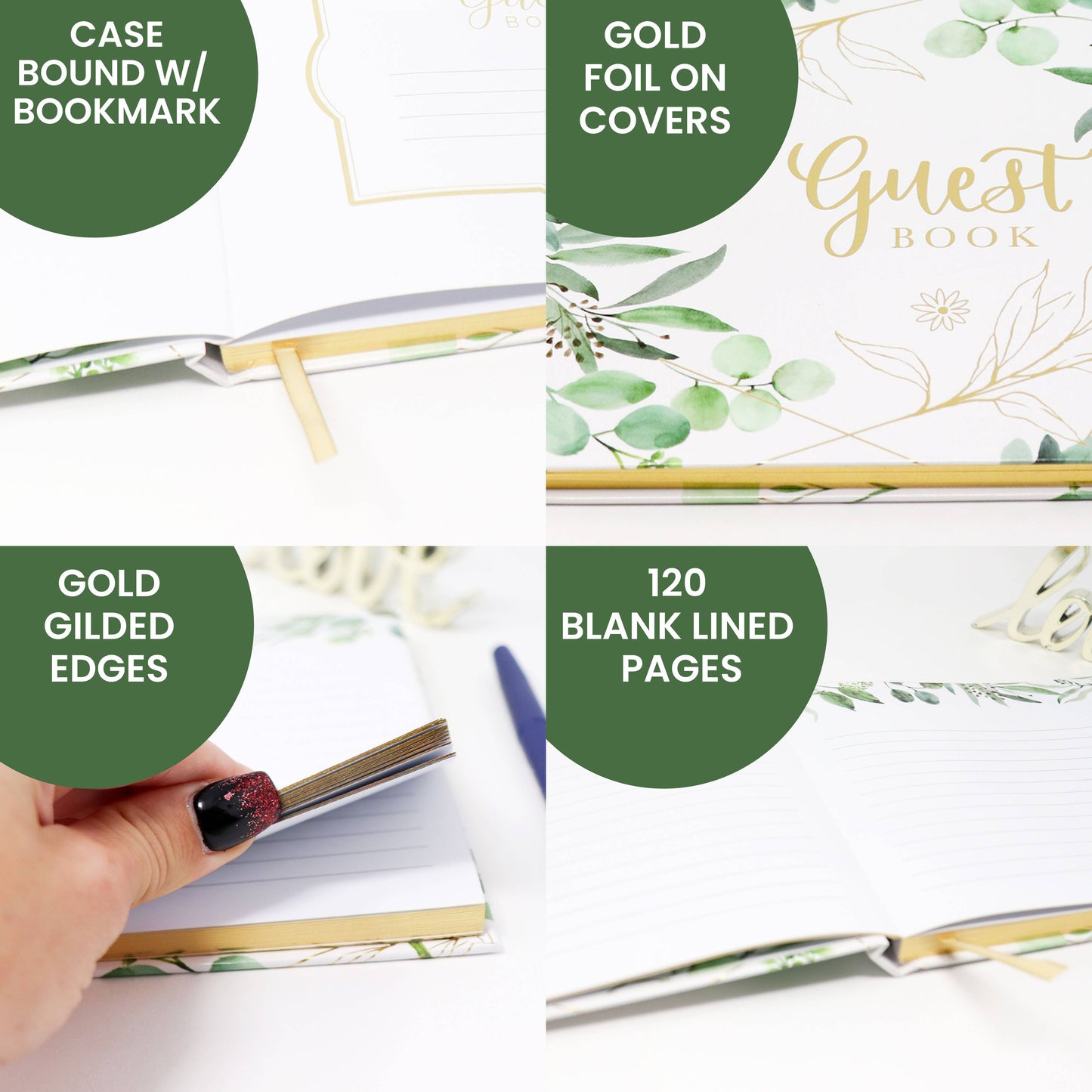 Guest Book / Guest Planner - Gold Floral