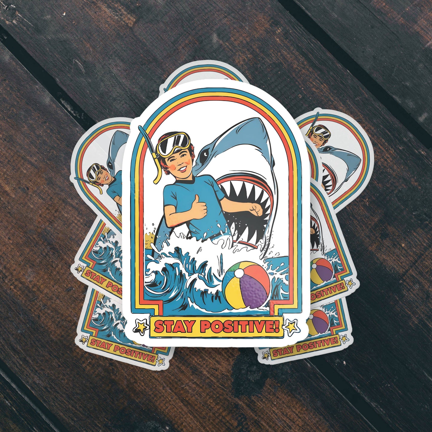 Stay Positive Funny Vintage Meme Vinyl Sticker