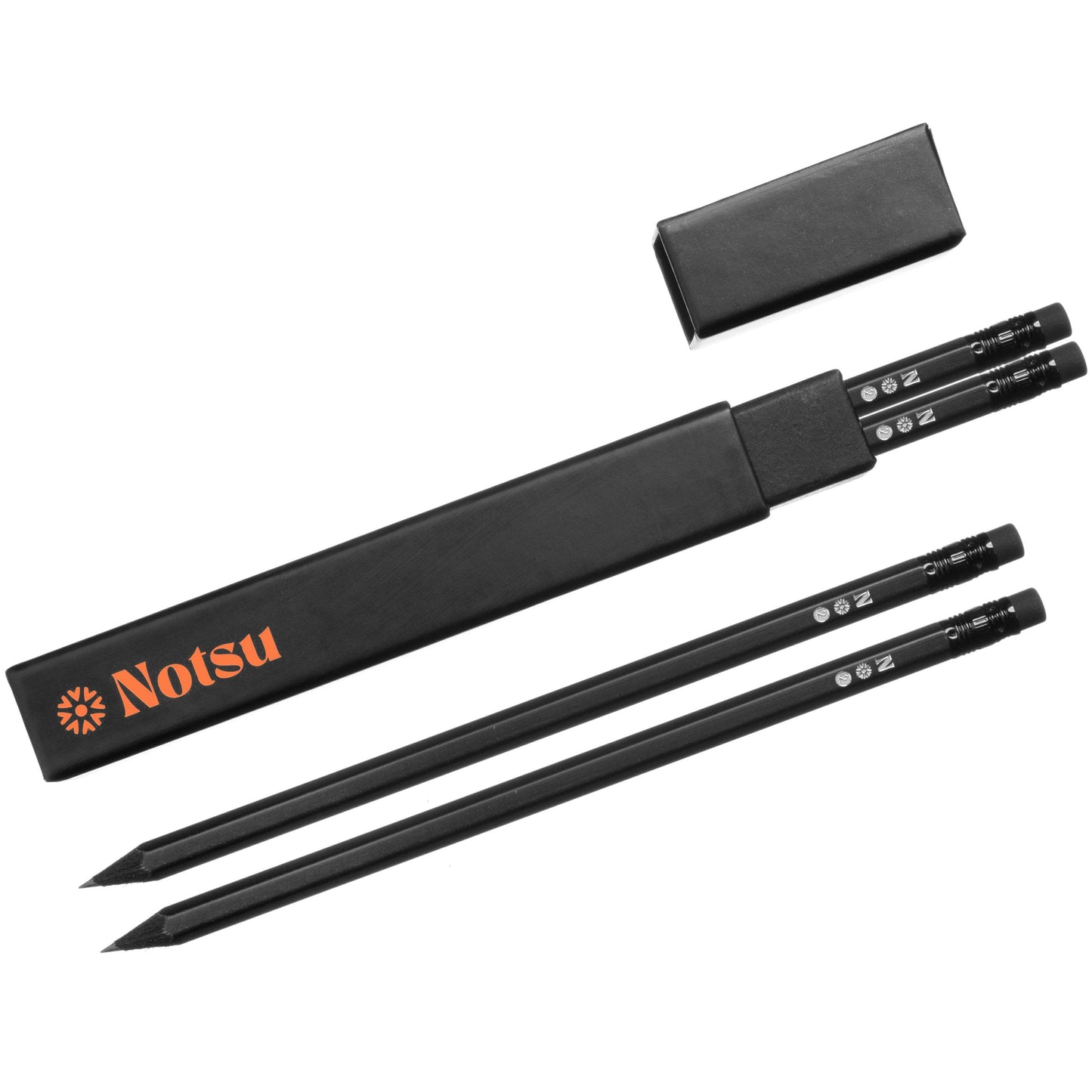 All Black #2 Pencils - Matte Black Premium Pencils, Set of 4