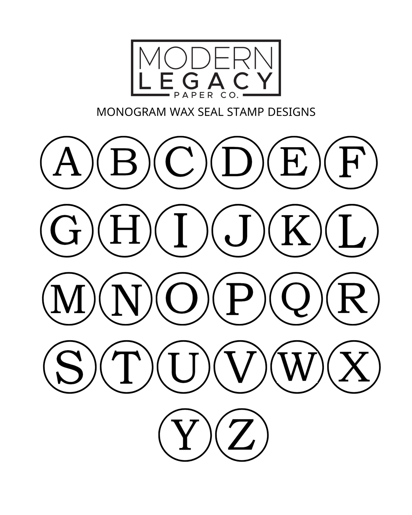 Monogram Letter Wax Seal Stamp: W