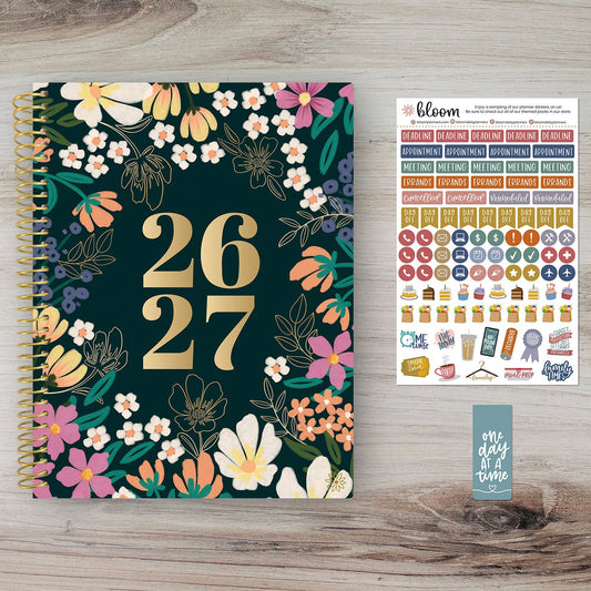 2026-27 Soft Cover Academic Planner, 8.5x11 Size: Blooming Wildly