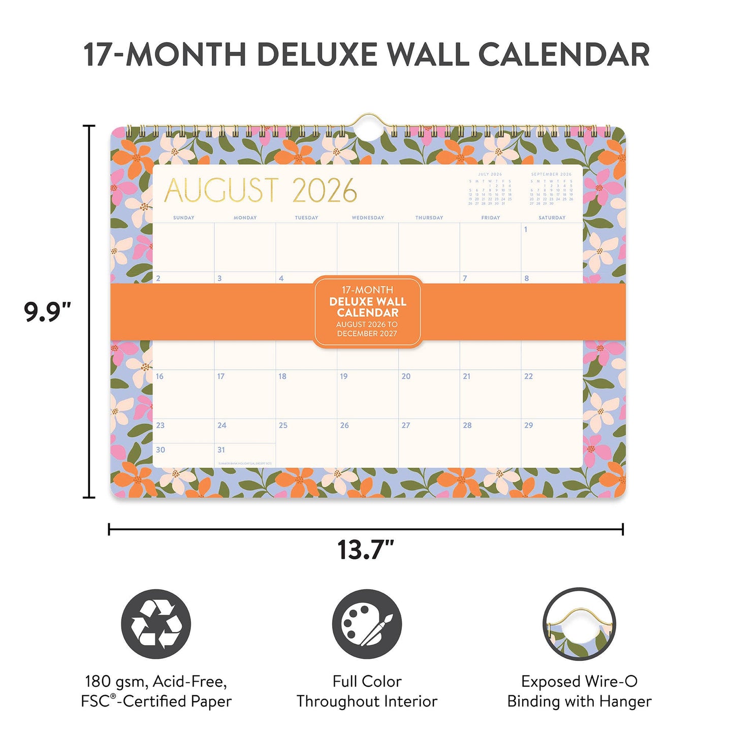 2027 Secret Garden Deluxe Wall Calendar