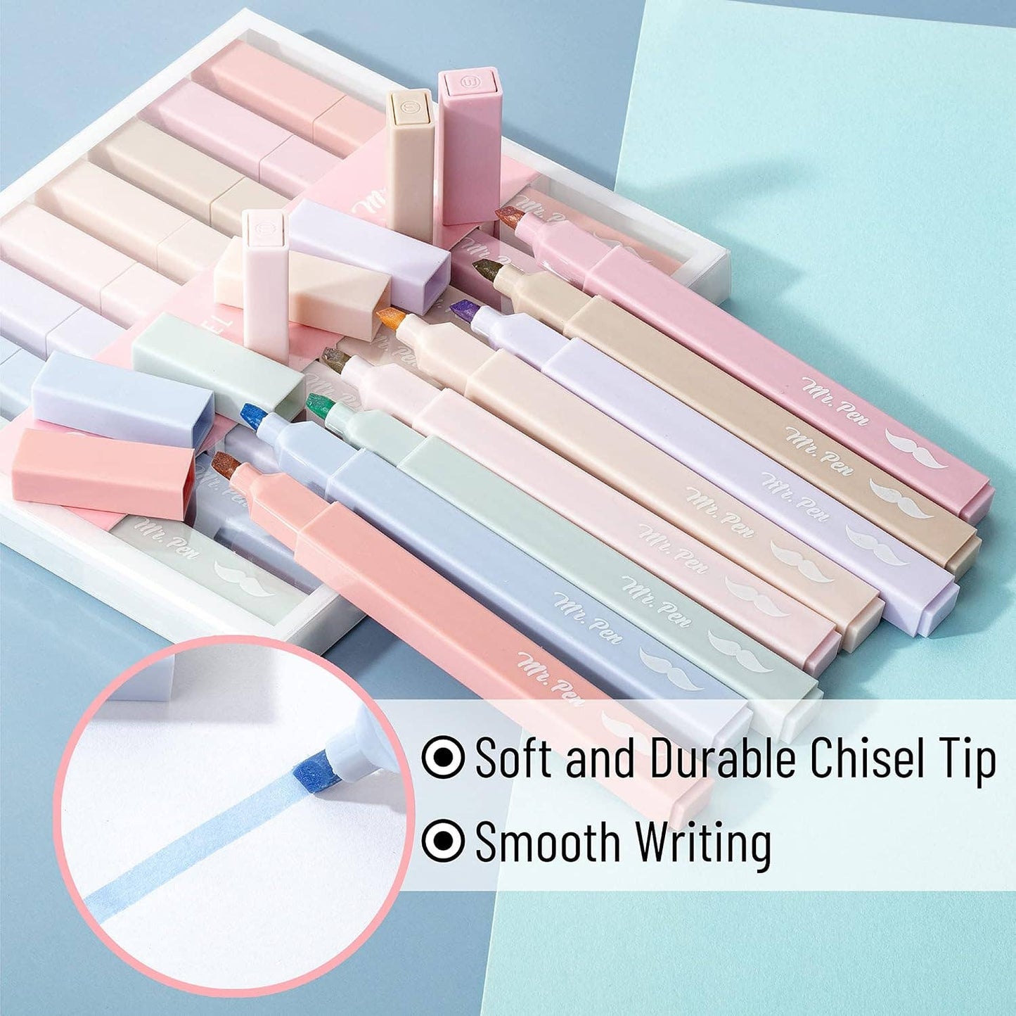 Aesthetic Highlighters, Pastel, 8 Pack: Morandi