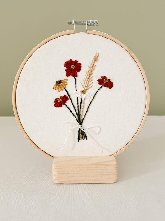 Boho Flower Bouquet 6" Hoop DIY Embroidery Kit