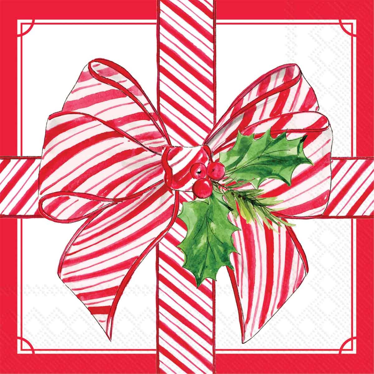 Paper Cocktail Napkins 20 Ct Wrapped In Christmas Spirit