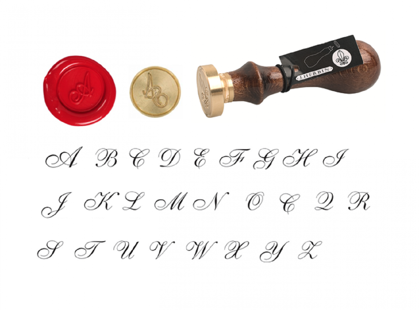 Jacques Herbin Brass Seals for Wax - Old Style Script: W - Disk Only