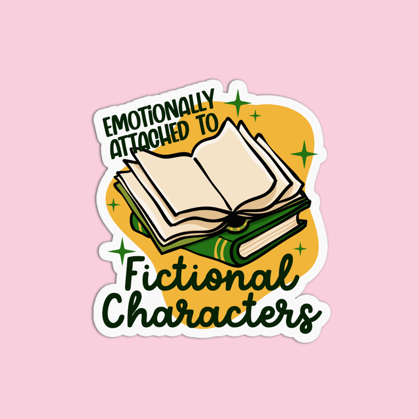 Emotionally attached to fictional Vinyl Textured Stickers