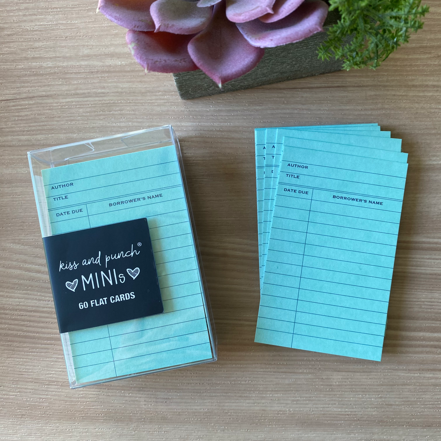 Mint Library Card Minis™ - Flat Notecard Set of 60  