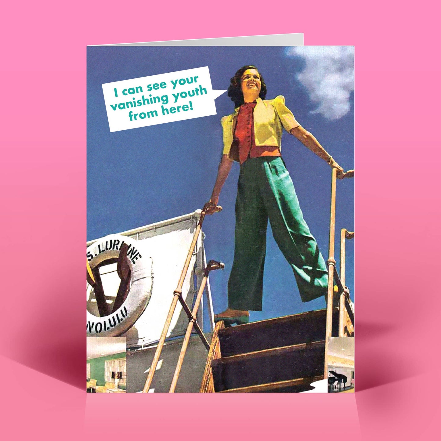 Funny Birthday Card – VANISHING YOUTH – Vintage Sassy Humor