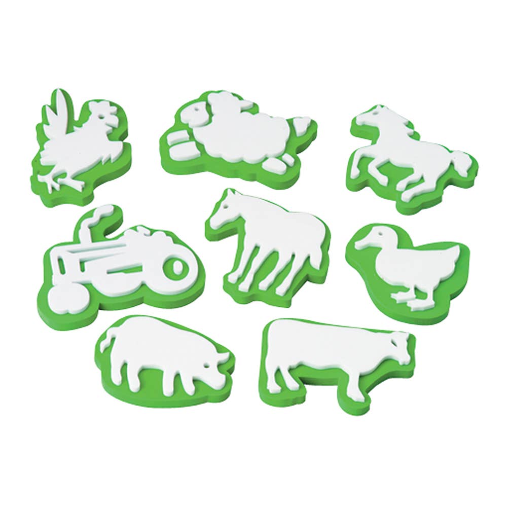 8 Piece Jumbo Ink Farm Stampers for Kids