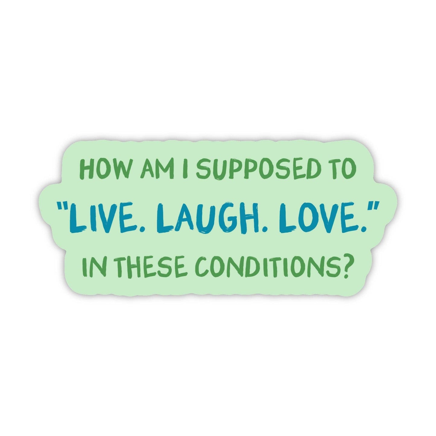 How am I supposed to "Live Laugh Love" in these conditions?