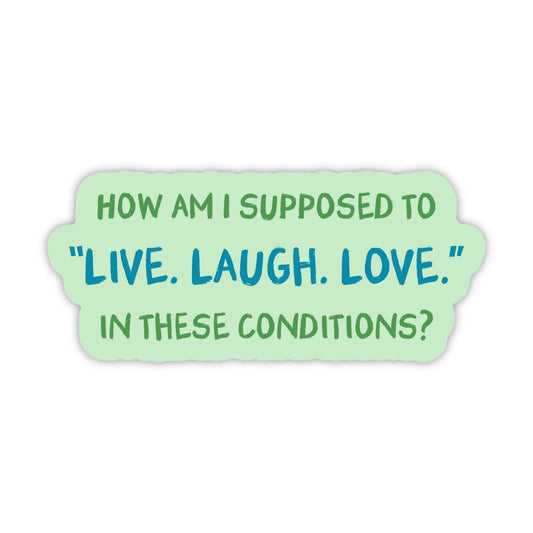 How am I supposed to "Live Laugh Love" in these conditions?