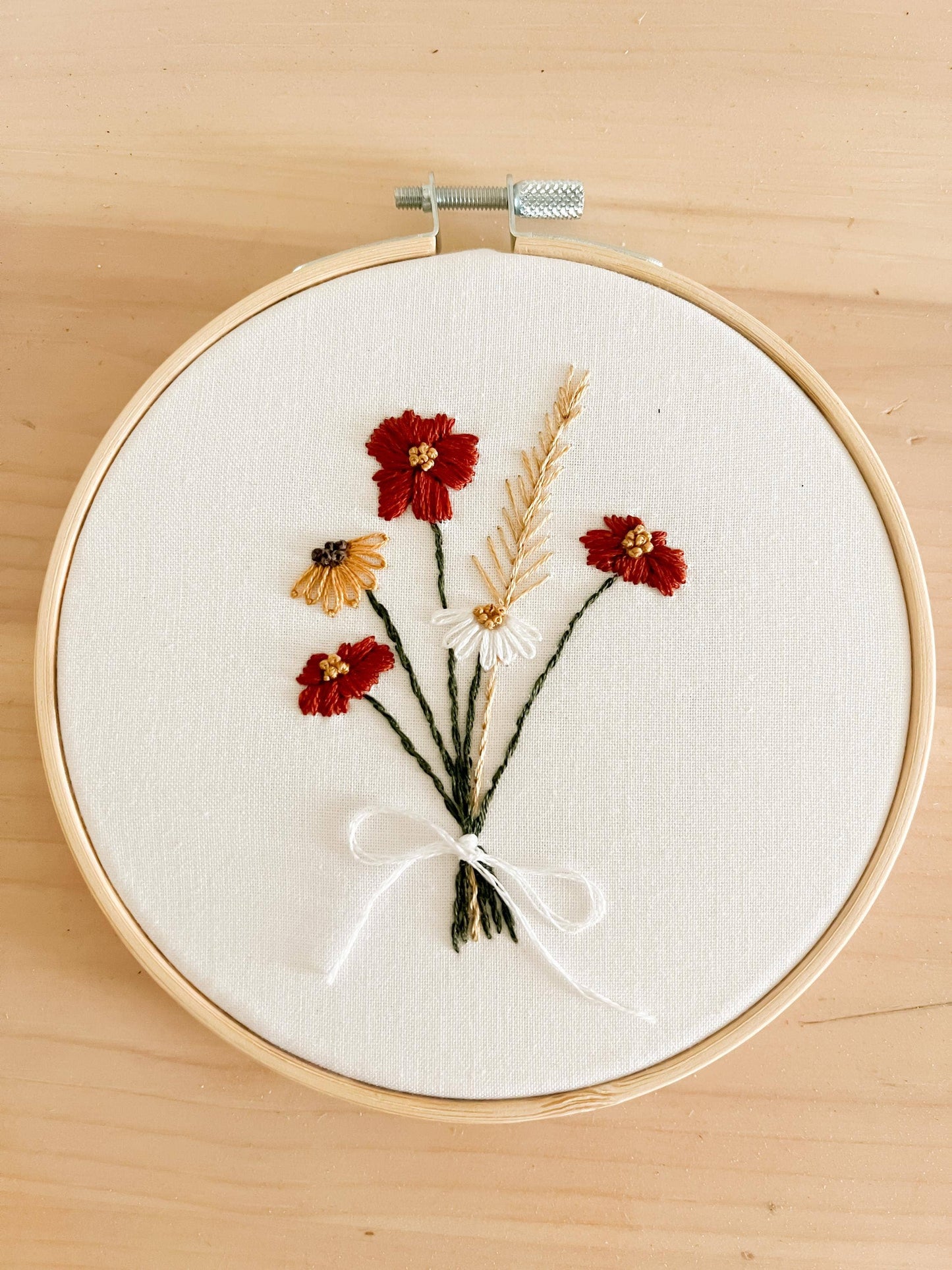 Boho Flower Bouquet 6" Hoop DIY Embroidery Kit
