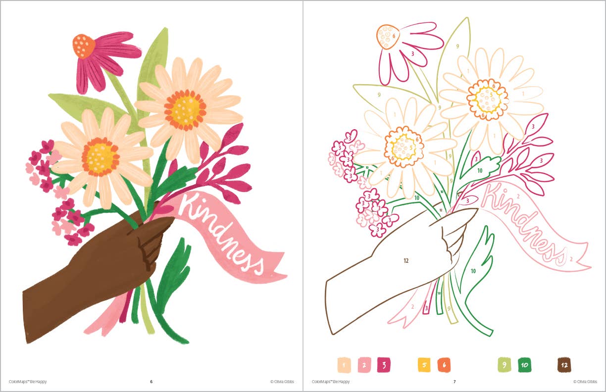 ColorMaps: Be Happy:Color-Coded Patterns Adult Coloring Book