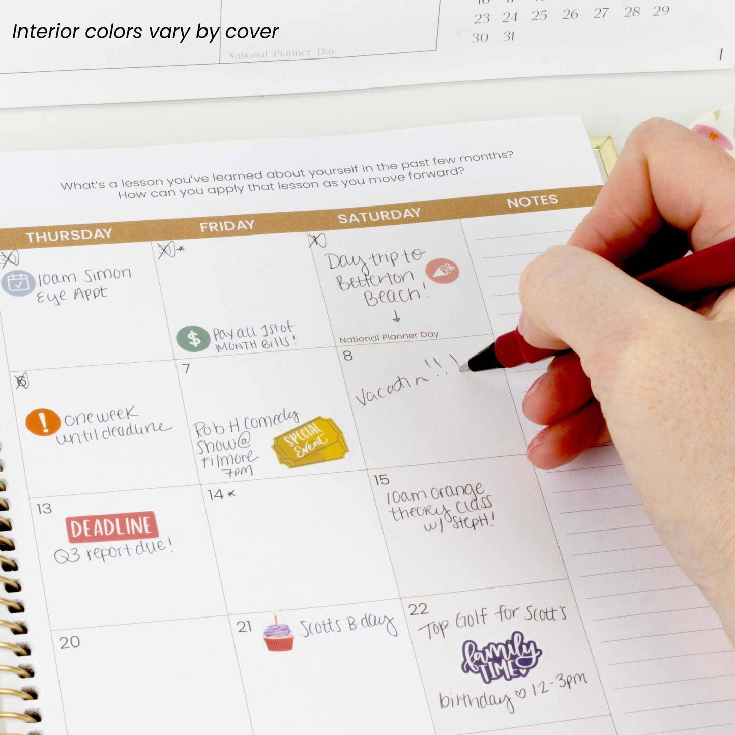2026-27 Hard Cover Academic Vision Planner, 7x9 Size: Eucalyptus White